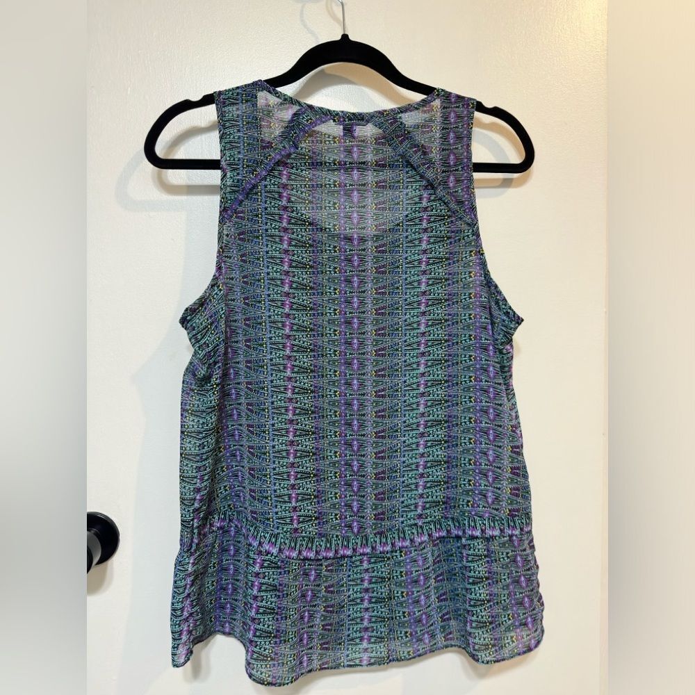 American Eagle Tank Top Women's M Medium Blue Purple Sleeveless Boho Blouse - Picture 2 of 3